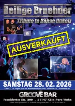 Onkelz Coverband Heilige Bruehder am 28.02.2026 in der GrooveBar in Köln